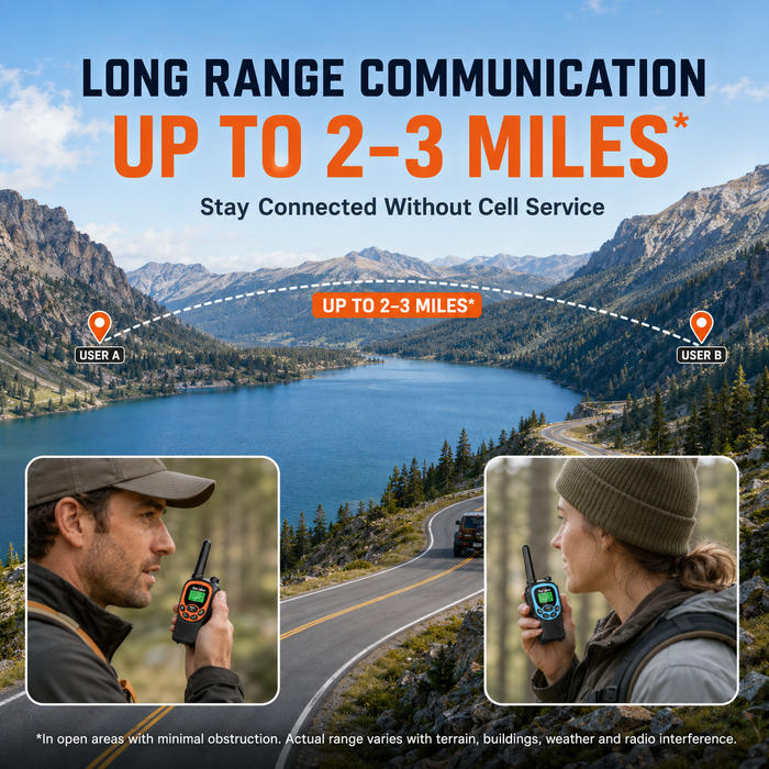 MaxTalker MT10 Walkie Talkies | 22 FRS Channels Rechargeable Two-Way Radio
