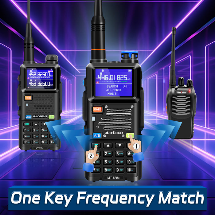 MaxTalker UV-5RM Ham Radio Handheld | Multi-Band Two-Way Radio with NOAA, 2500mAh Type-C, Speaker Mic