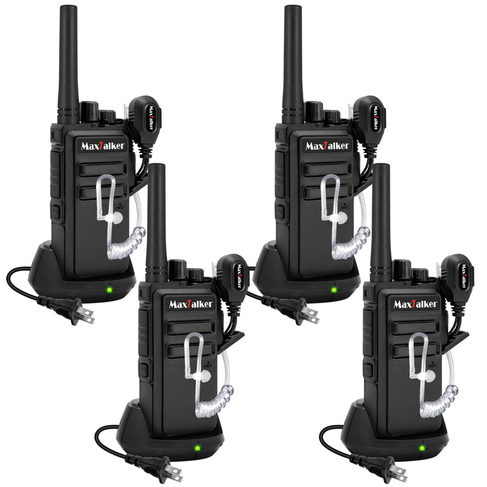 MaxTalker MT-5X Rechargeable Walkie Talkies | Compact Two-Way Radios with Earpiece