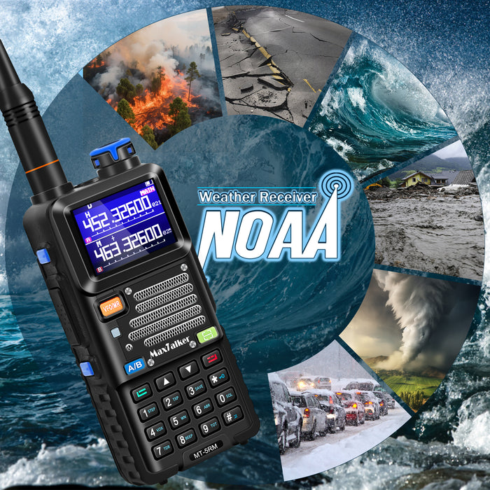 MaxTalker UV-5RM Ham Radio Handheld | Multi-Band Two-Way Radio with NOAA, 2500mAh Type-C, Speaker Mic