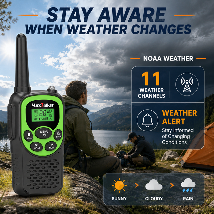 MaxTalker MT10 Walkie Talkies | 22 FRS Channels Rechargeable Two-Way Radio