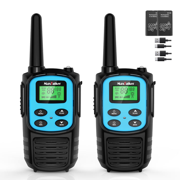 MaxTalker MT10 Walkie Talkies | 22 FRS Channels Rechargeable Two-Way Radio