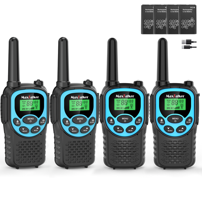 MaxTalker MT10 Walkie Talkies | 22 FRS Channels Rechargeable Two-Way Radio