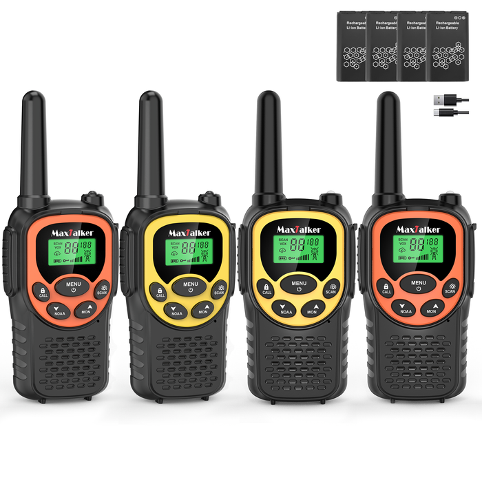MaxTalker MT10 Walkie Talkies | 22 FRS Channels Rechargeable Two-Way Radio
