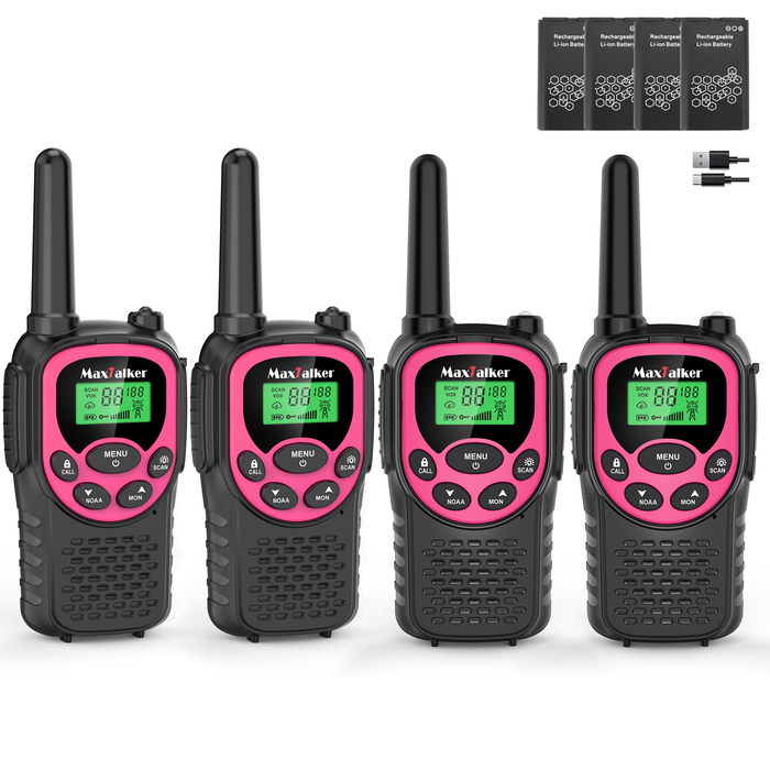 MaxTalker MT10 Walkie Talkies | 22 FRS Channels Rechargeable Two-Way Radio