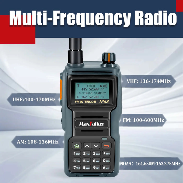 MaxTalker TK-W70 10W Ham Radio | IP68 Waterproof Professional Handheld
