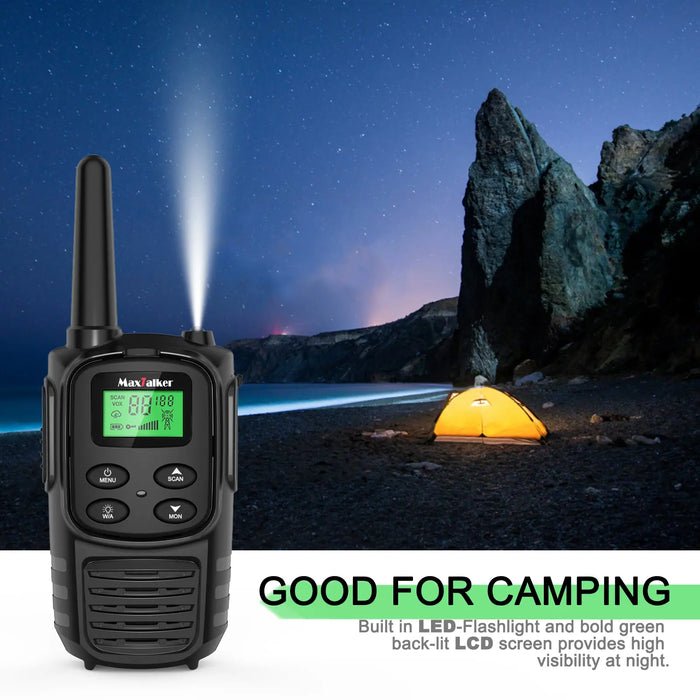 MaxTalker MT10 Walkie Talkies | 22 FRS Channels Rechargeable Two-Way Radio